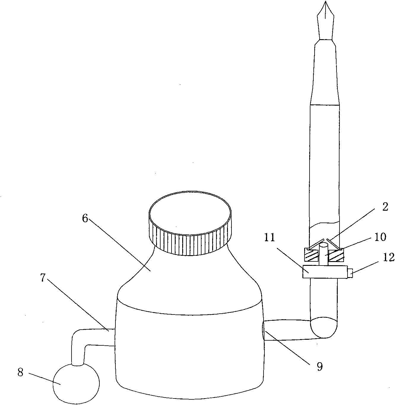 Pen and automatic ink-injection device