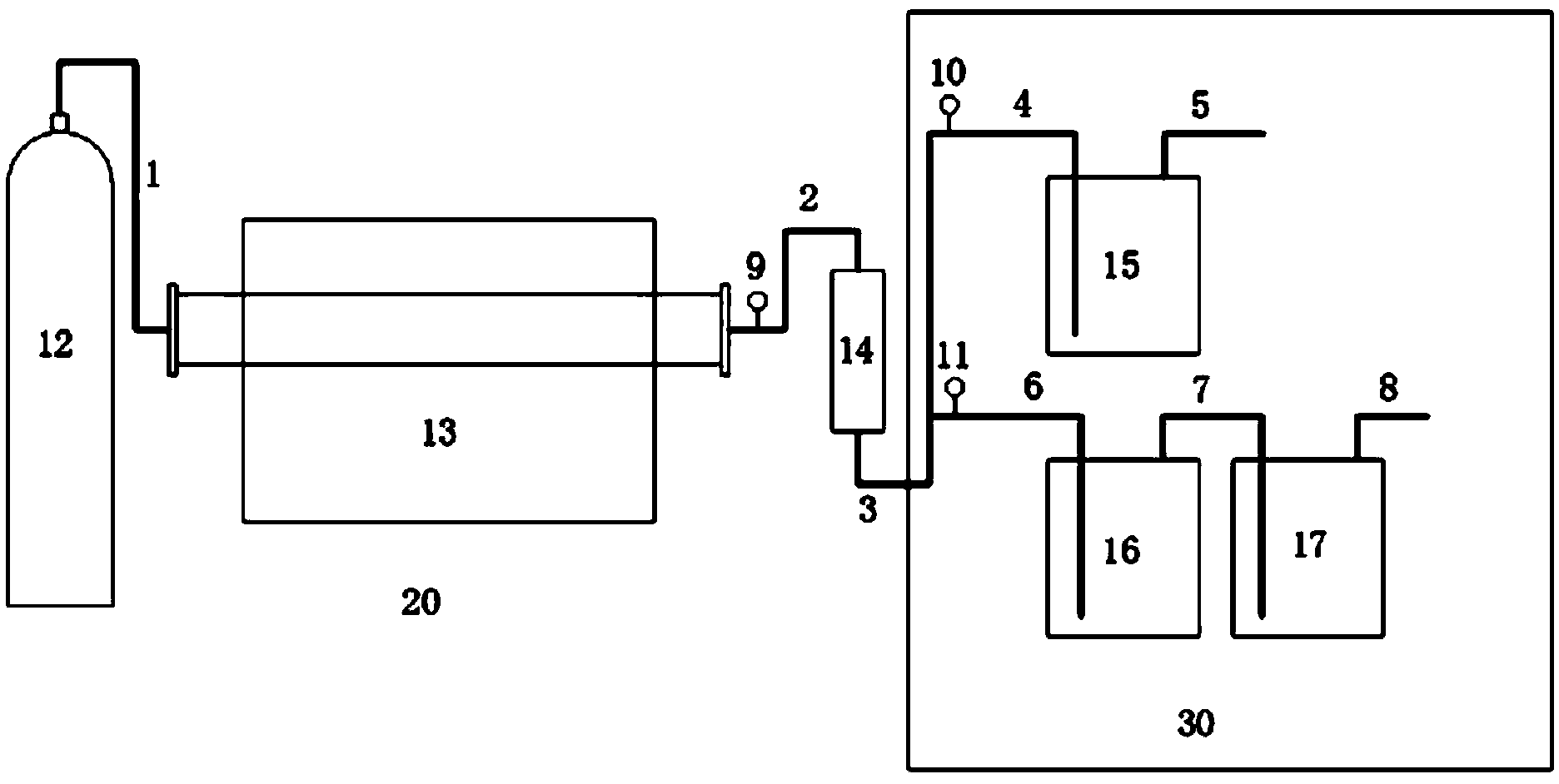 Method for collecting gas-state organic pollutants and implementation device thereof