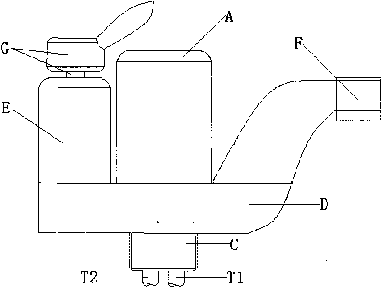 Simple cold and hot water conjoined cock with water filter