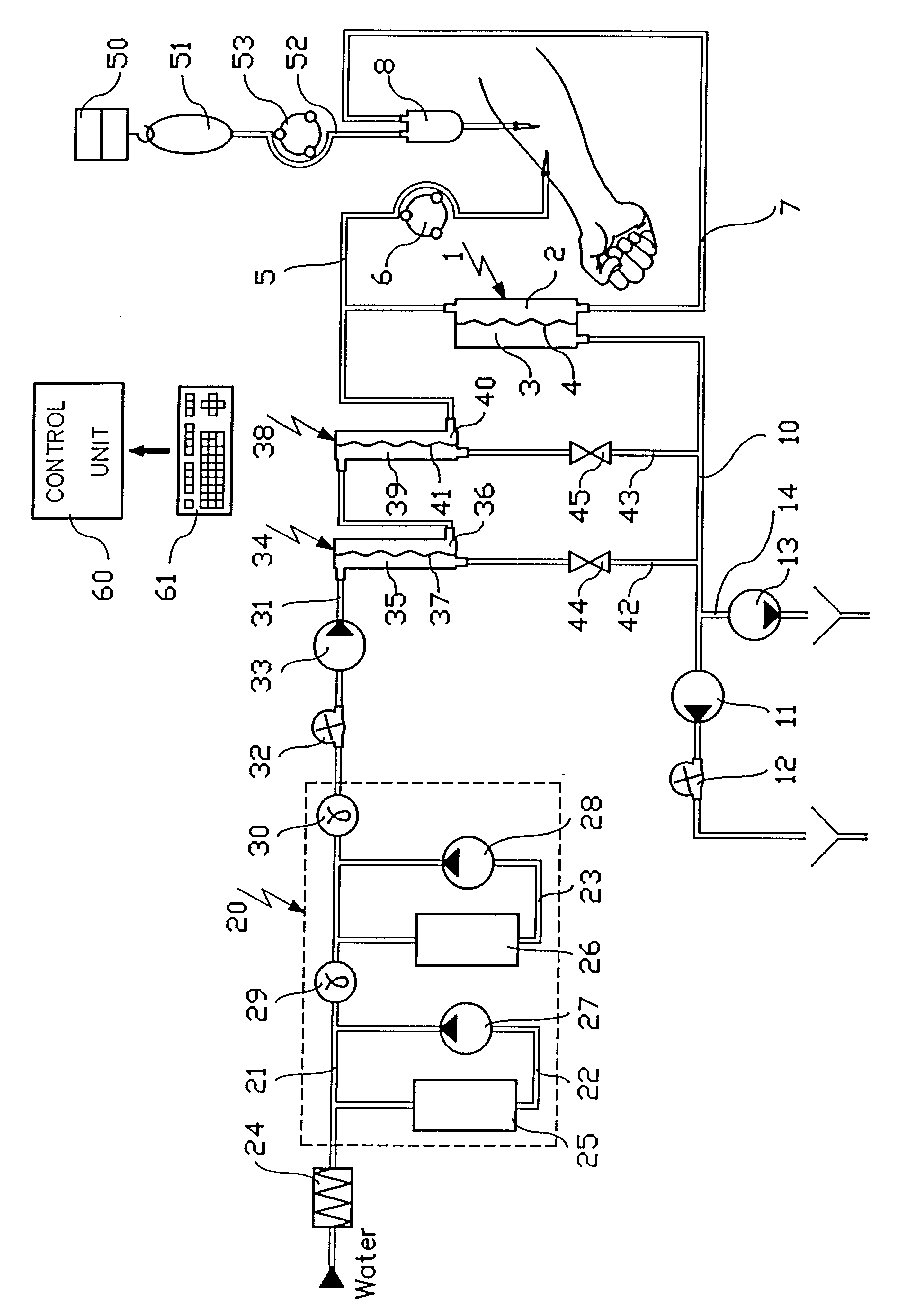 Haemofiltration machine for independently controlling the concentration of at least two ionic substances in a patient's internal medium