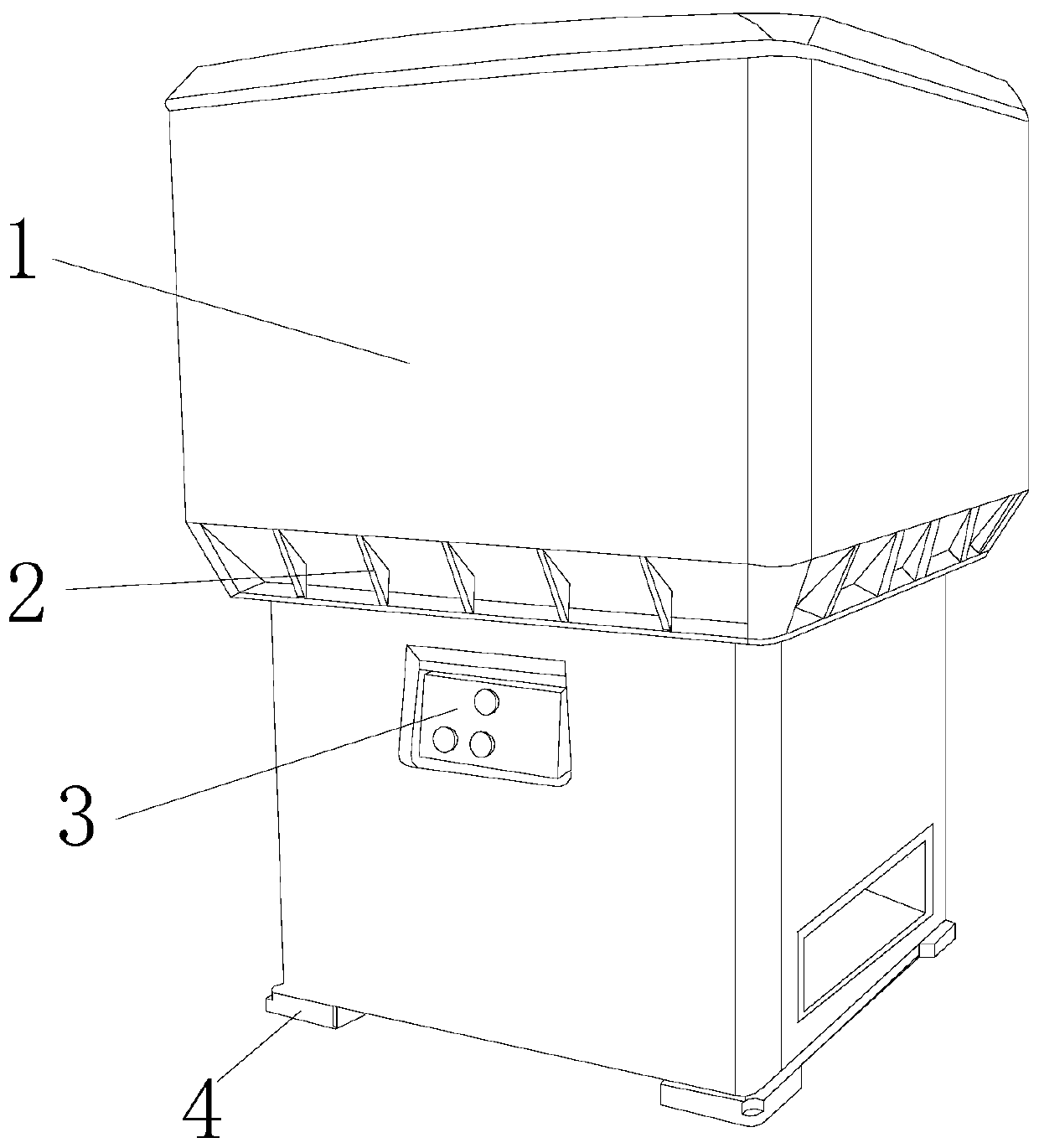 Fish feeding device with stirring blades