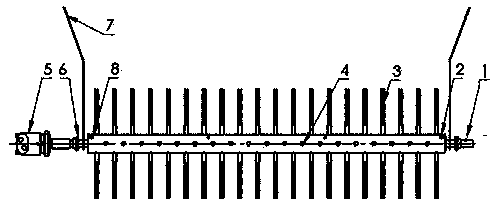 Pre-cutting tip removing device of sugarcane harvester