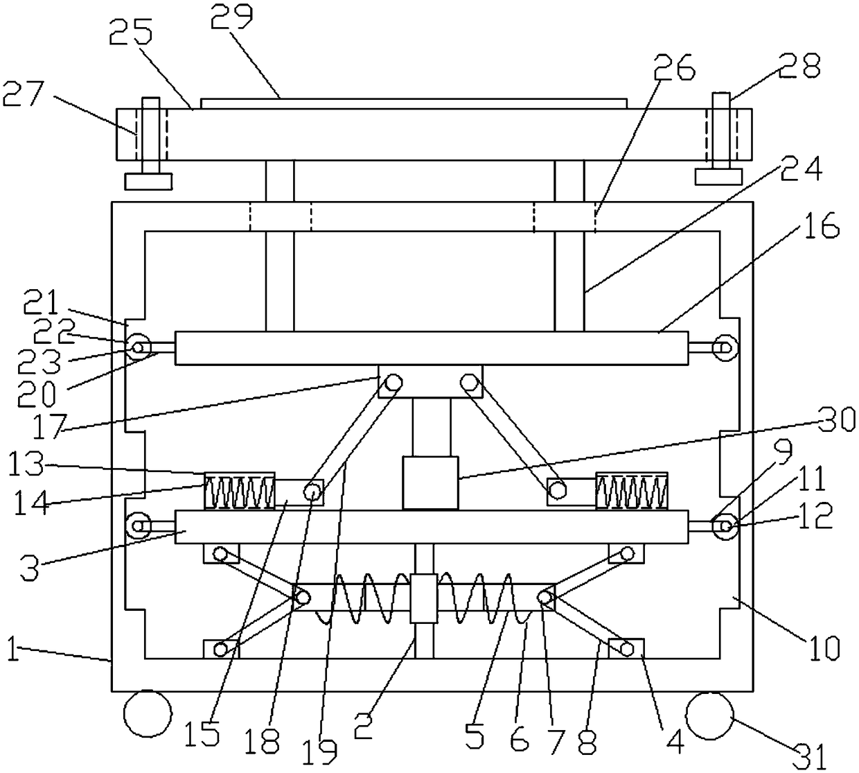 Shock-absorbing installation base for textile machine