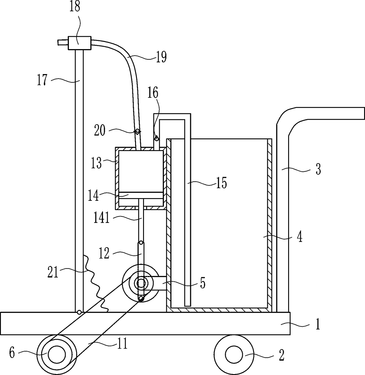 Energy-saving water sprinkling and dust fall device for tunnel construction