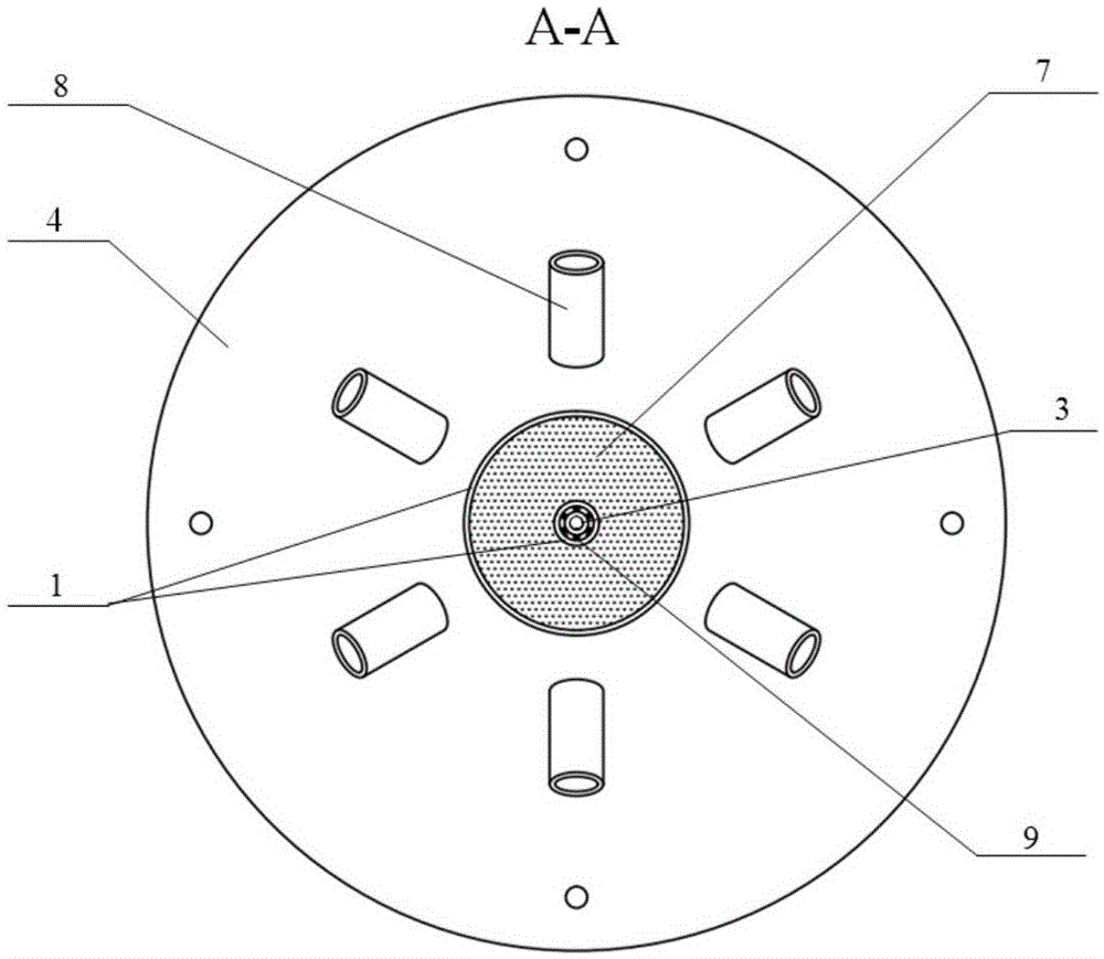 A diagonal flow normal temperature flameless burner