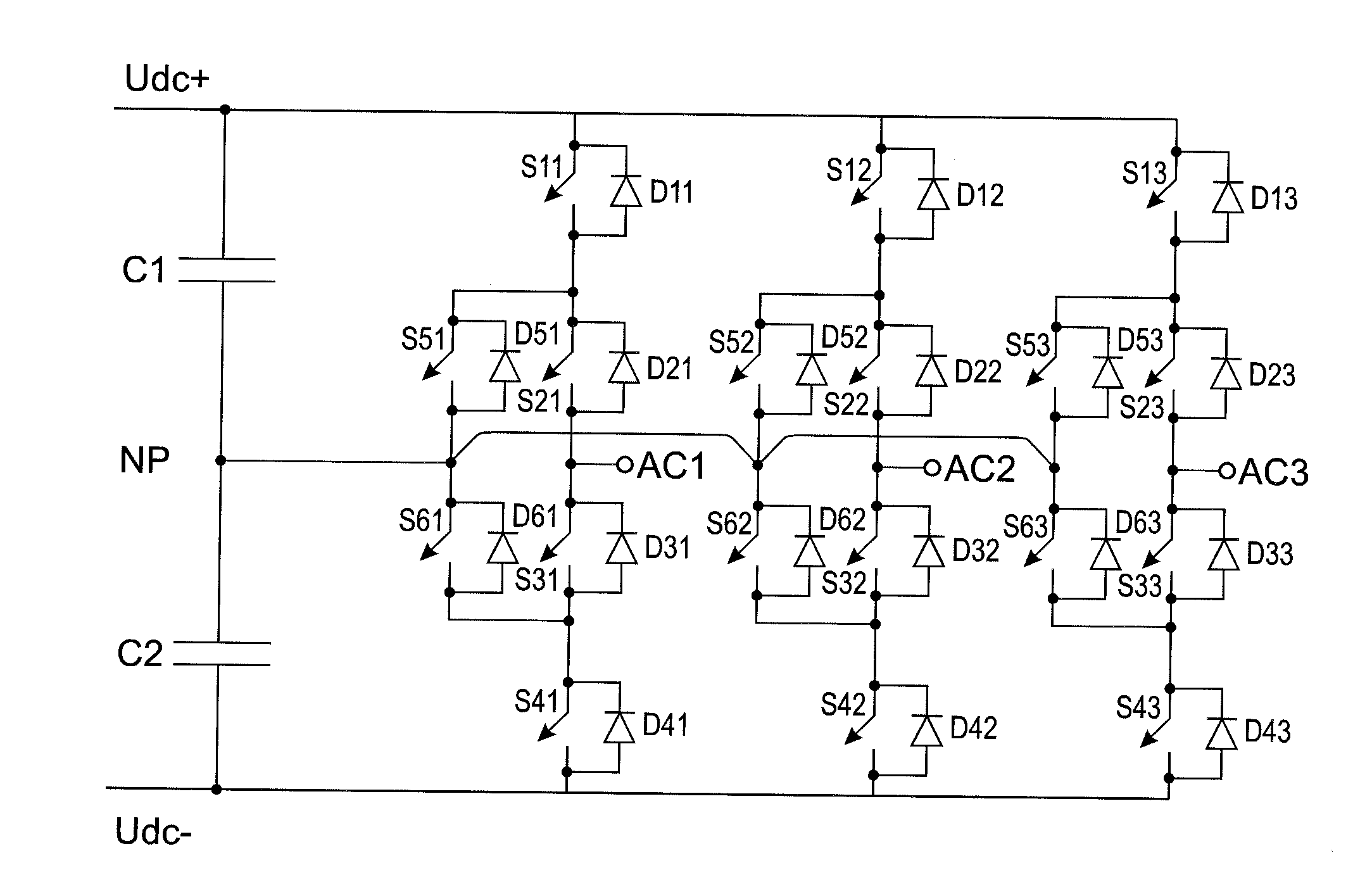 Method for controlling switching branch of three-level converter and switching branch for three-level converter