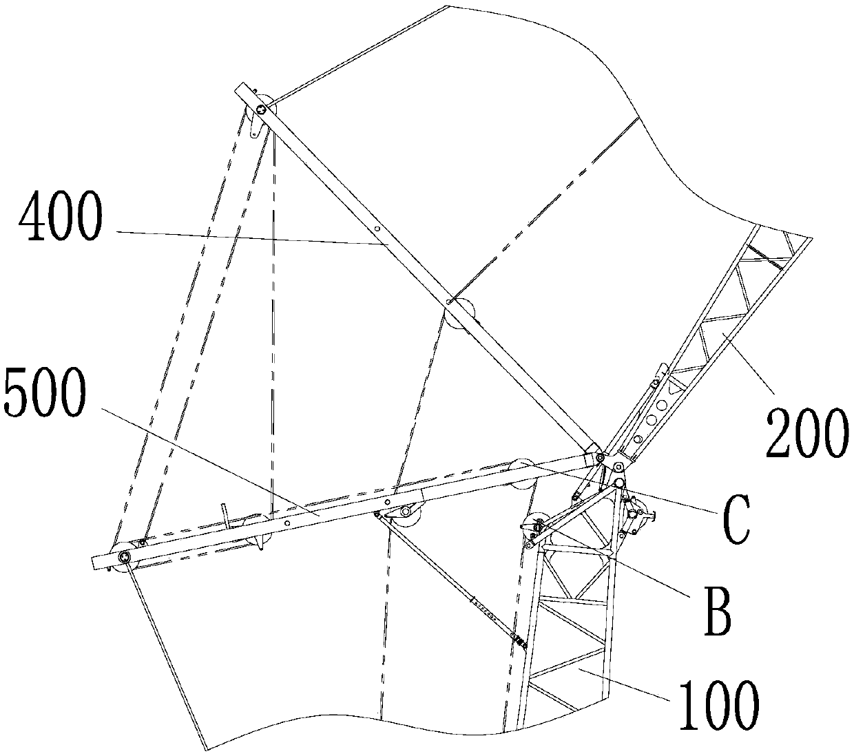 Rope pulley assembly and construction machinery