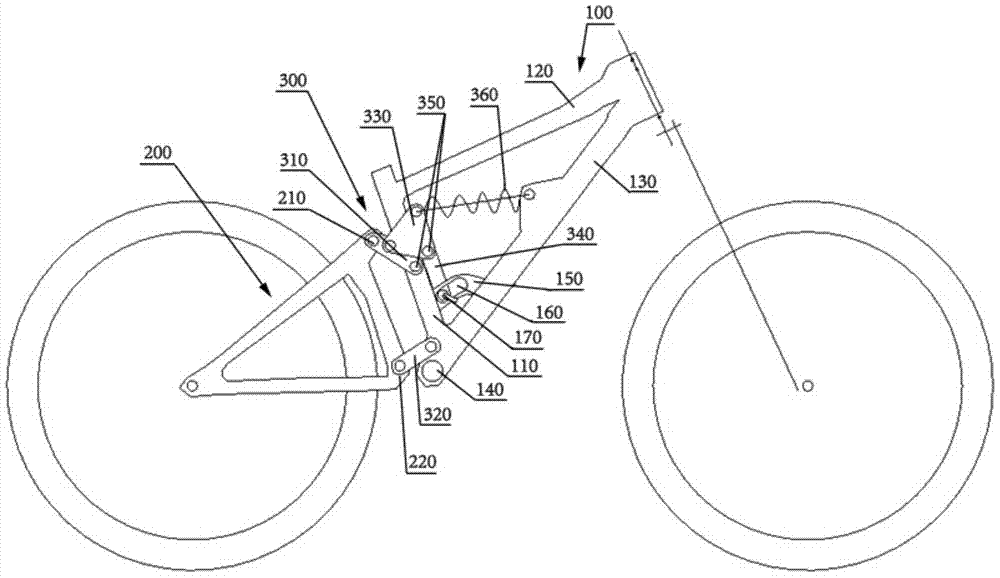 A bicycle and its adjustable frame shock-absorbing structure