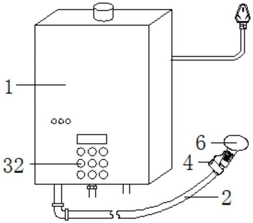 Interactive gas water heater controller of temperature difference power generation terminal