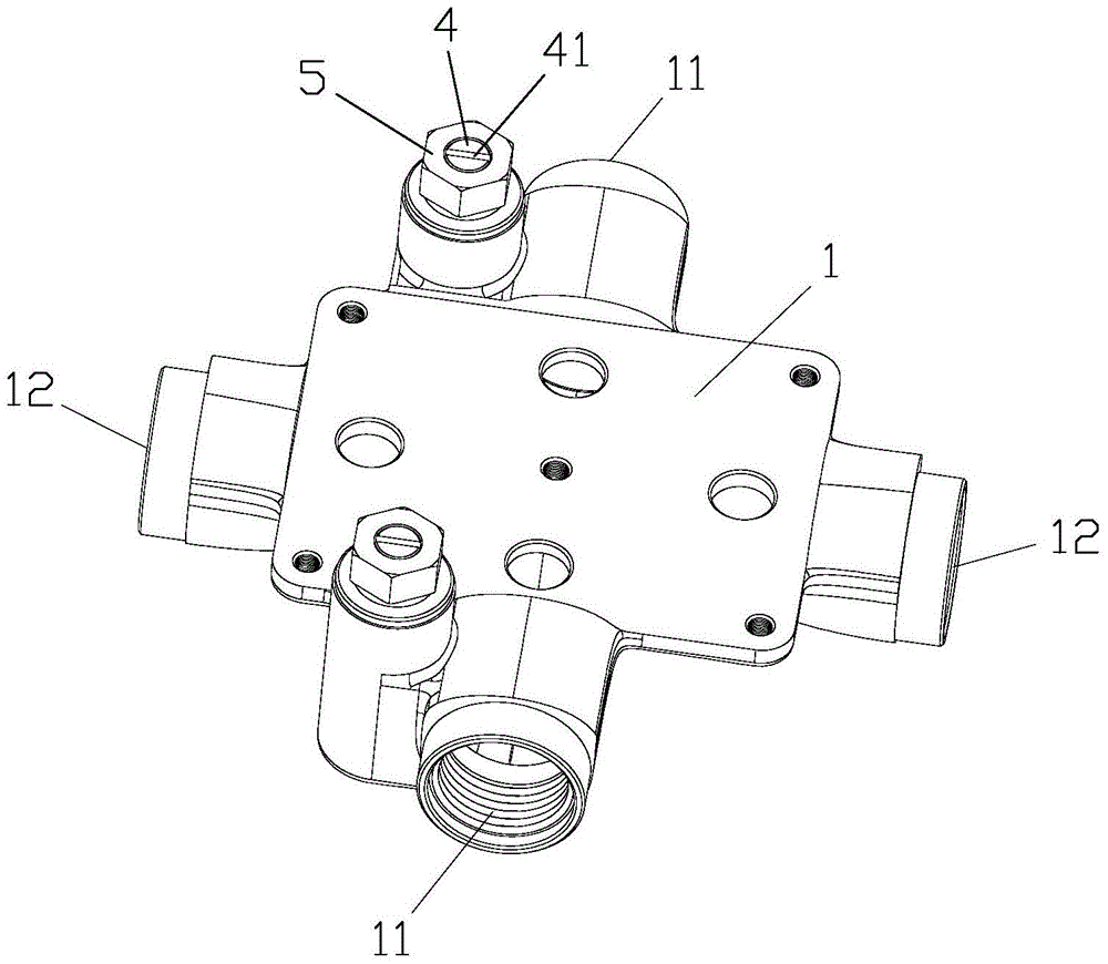 The structure of the stop valve for the concealed valve body of the faucet