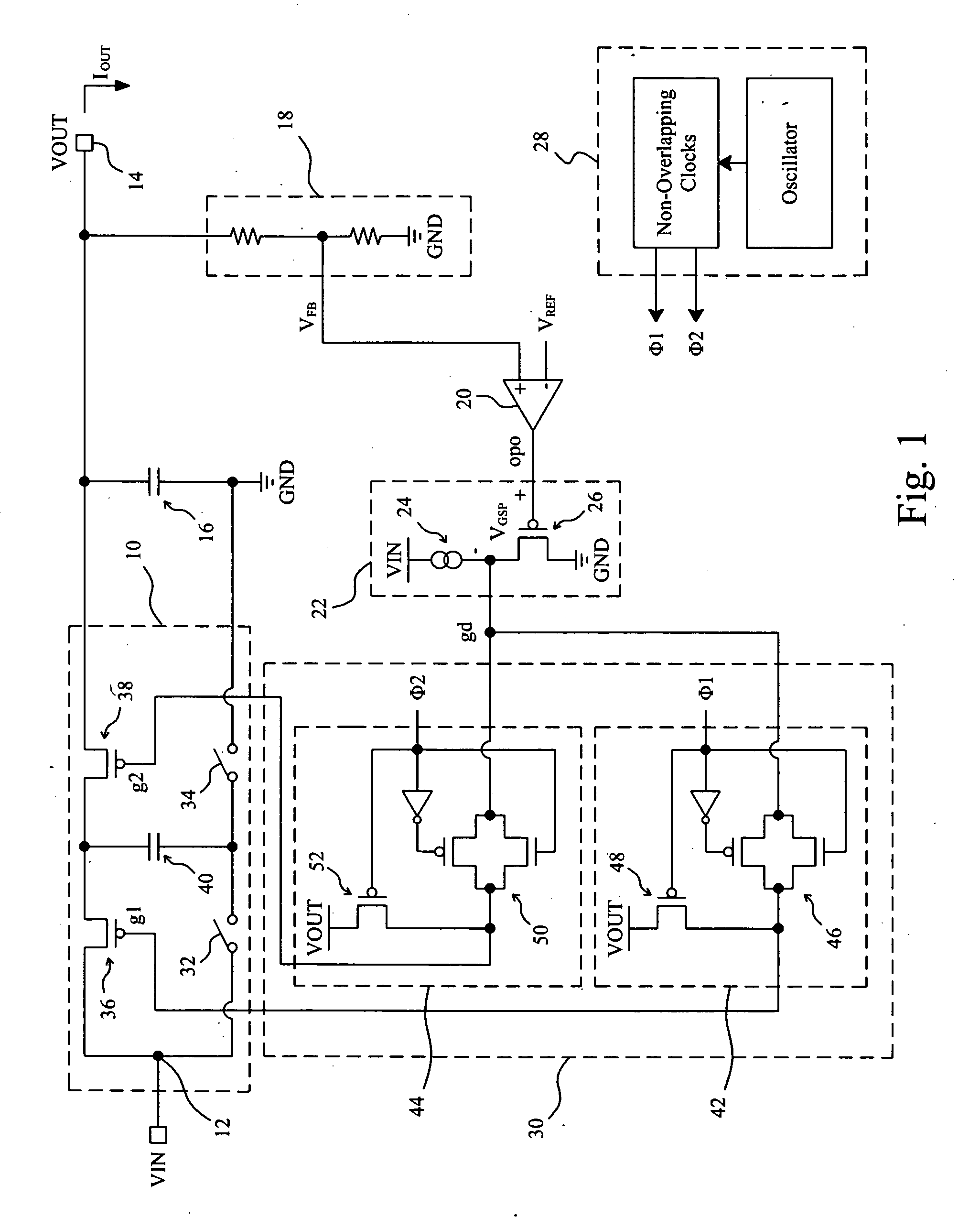 Charge pump regulator and method of producing a regulated voltage