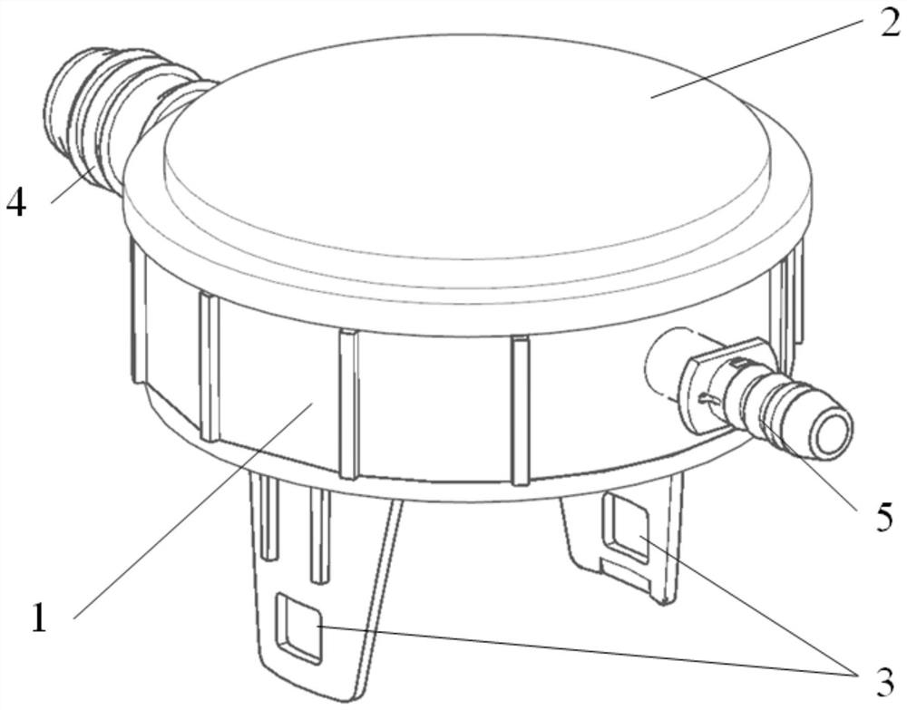 Valve with fuel tank liquid accumulator and fuel tank liquid accumulator