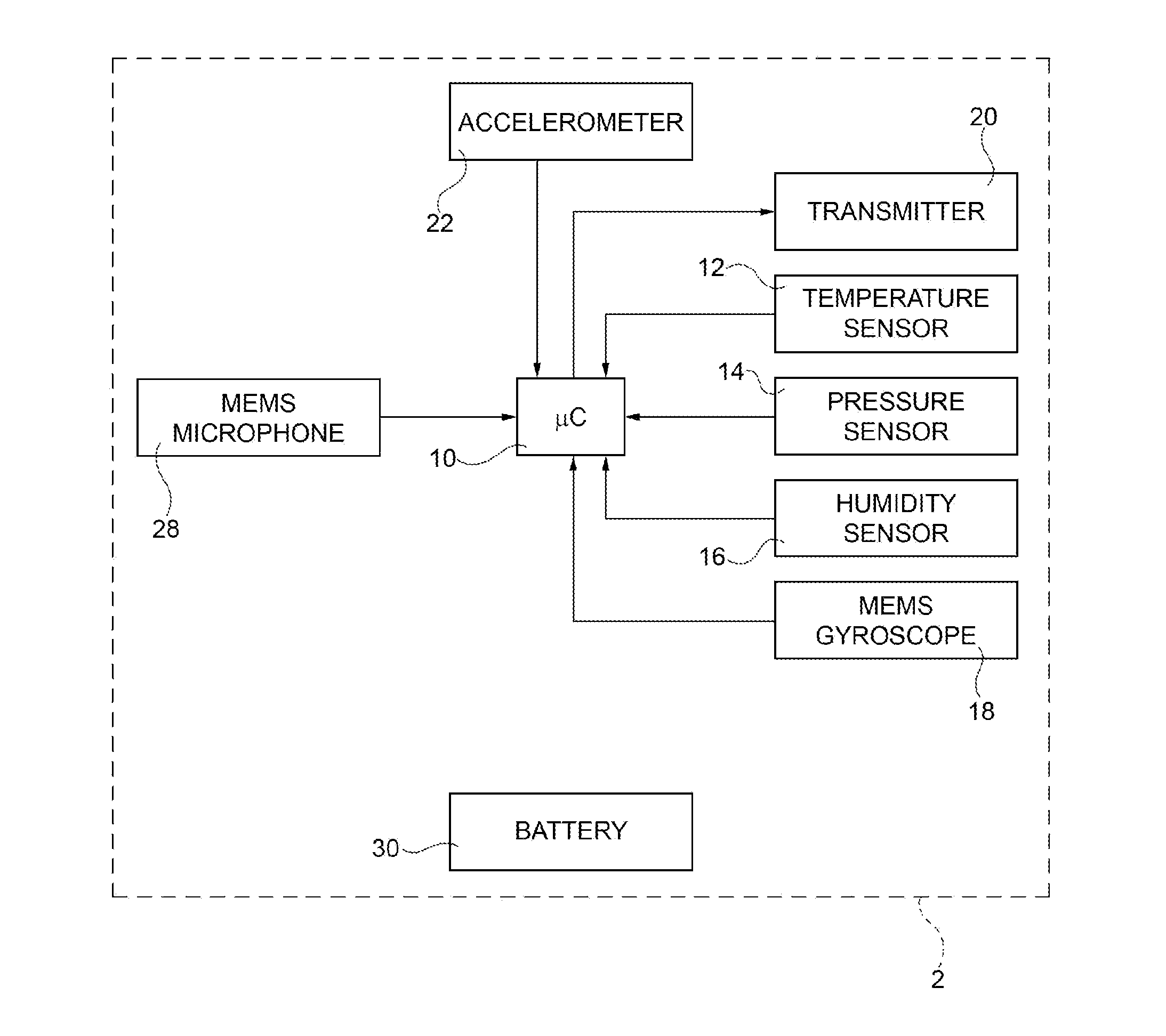 Mobile device for an electronic stethoscope including an electronic microphone and a unit for detecting the position of the mobile device