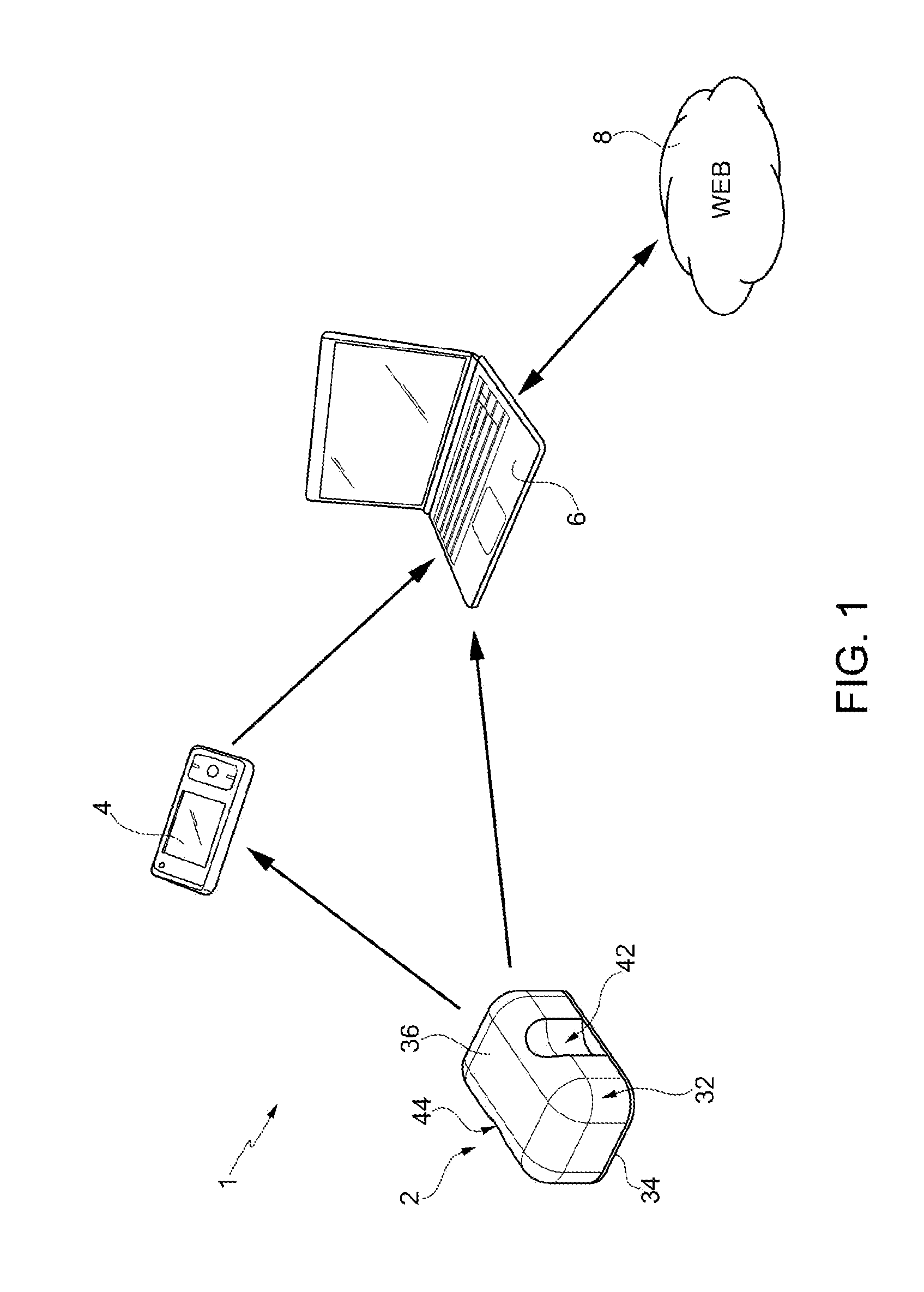 Mobile device for an electronic stethoscope including an electronic microphone and a unit for detecting the position of the mobile device