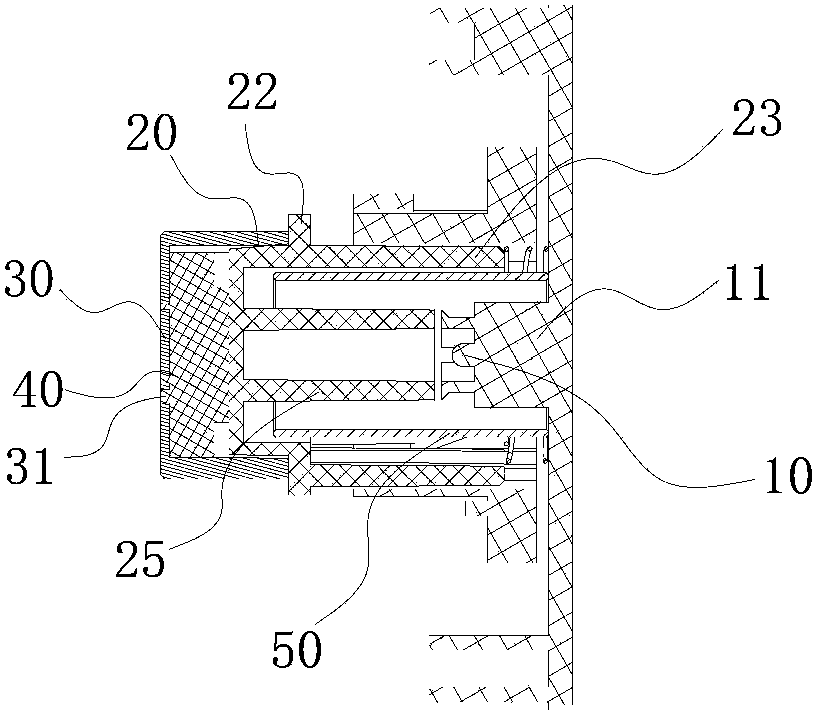 Metal key module, control box module with metal key module, and range hood