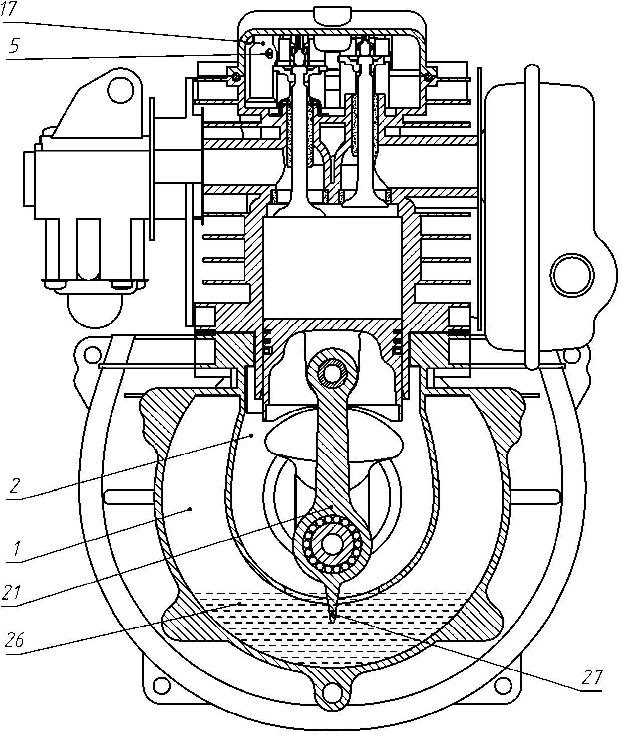 Lubrication system of handheld air-cooled four-stroke gasoline engine and gasoline engine