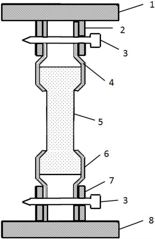 Gripping device for testing pull-power property of low intensity hydrogel