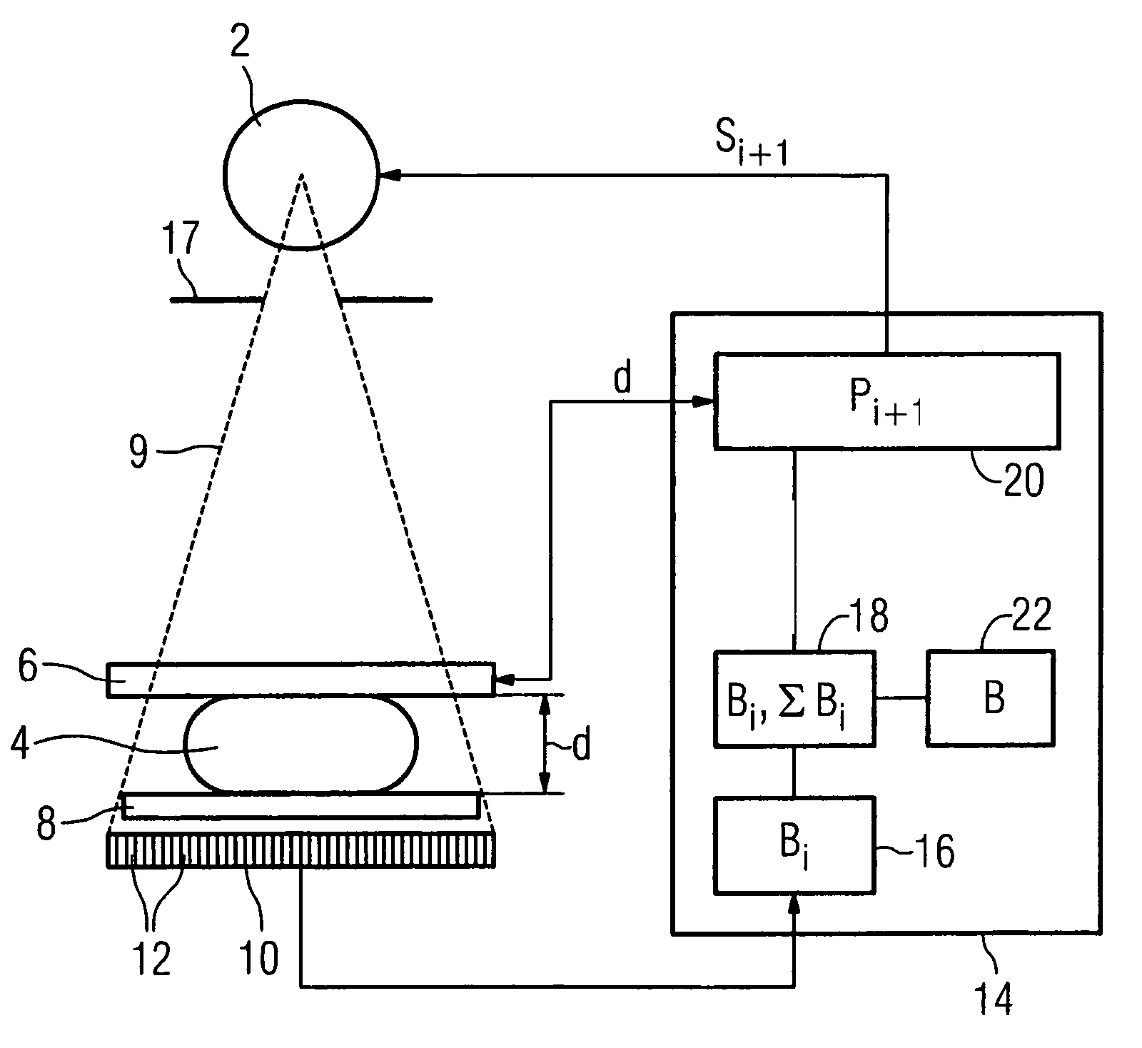 Method and apparatus for generating of a digital x-ray image