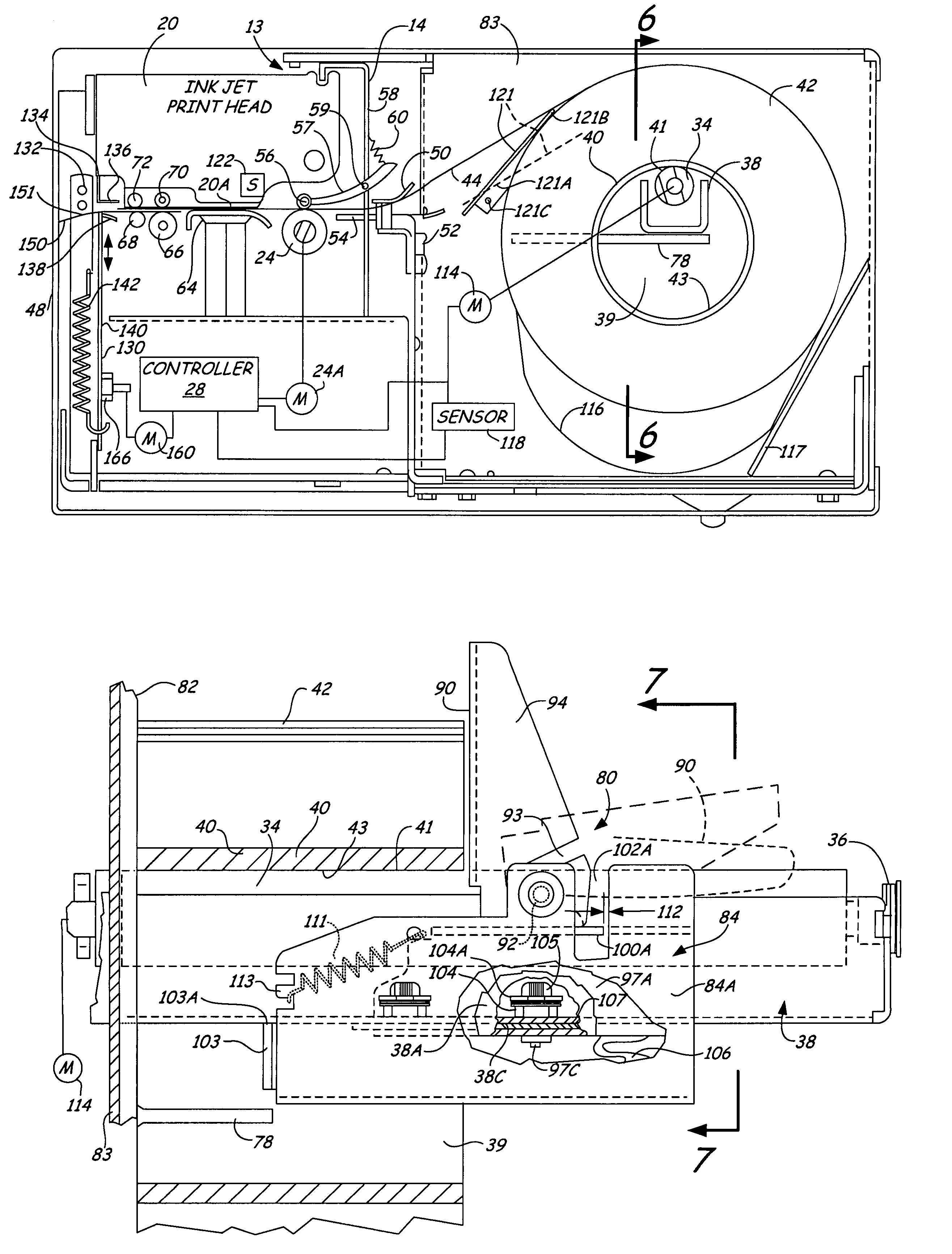 Label printer with label supply feed control