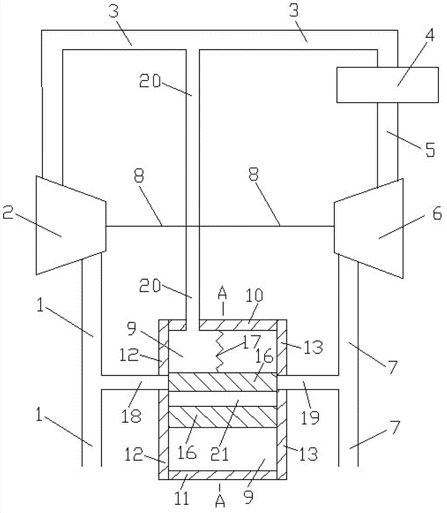 Pneumatic intake-exhaust circulation device