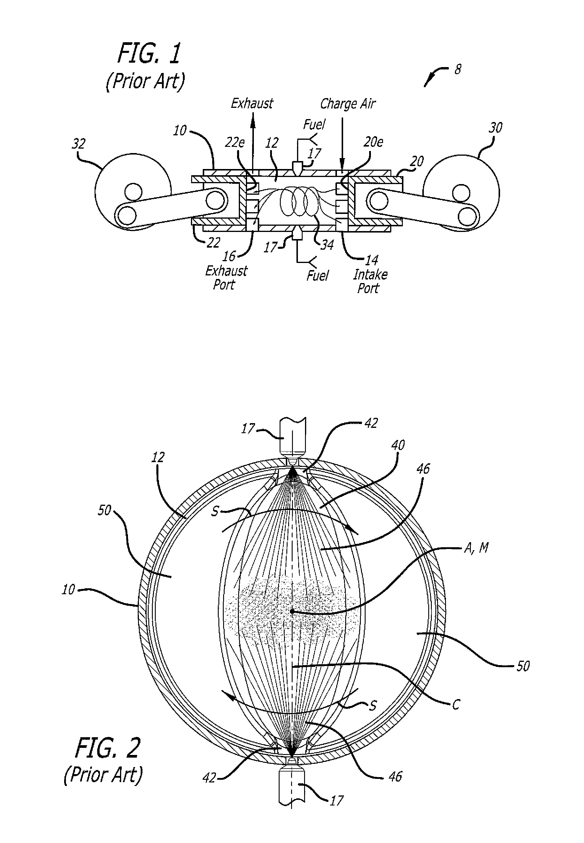 Asymmetrically-Shaped Combustion Chamber For Opposed-Piston Engines