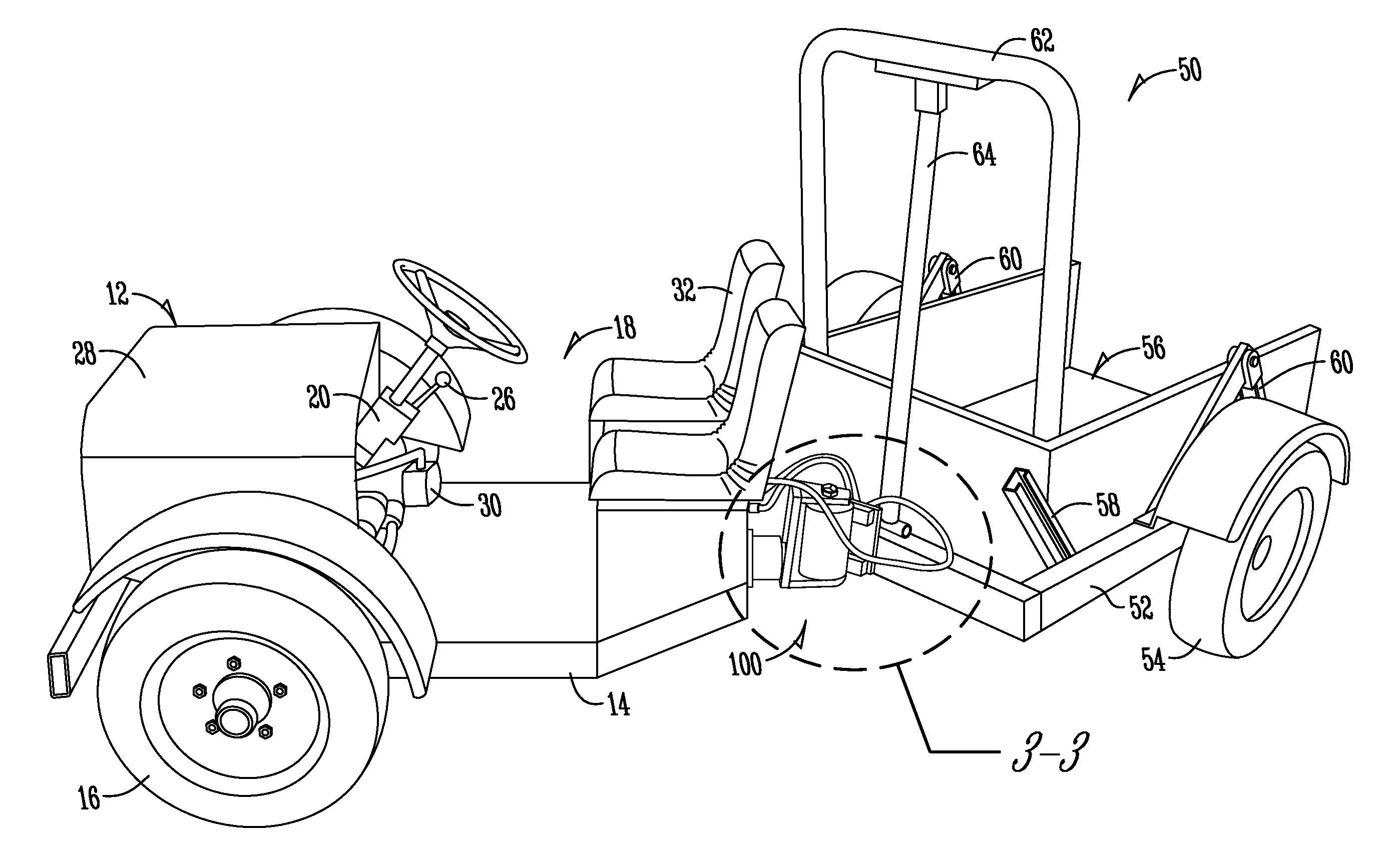 Center-pivot steering articulated vehicle