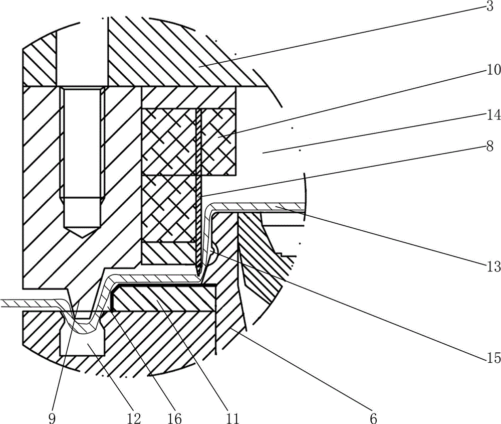 Die inner cutting forming device of forming machine