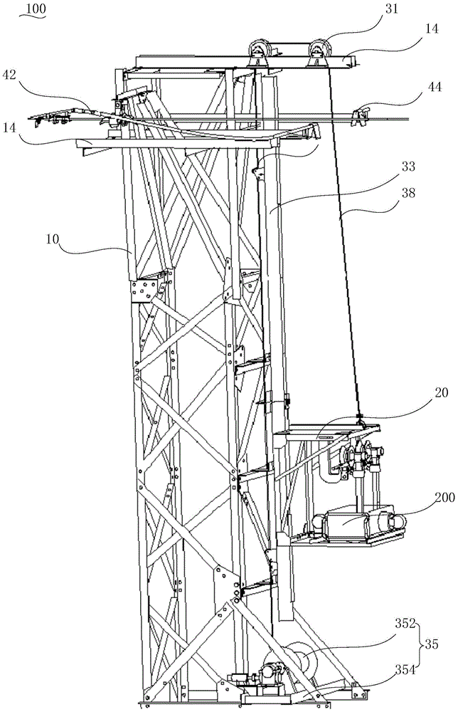 Line inspection robot on-line and off-line device and line inspection robot on-line and off-line system provided with same