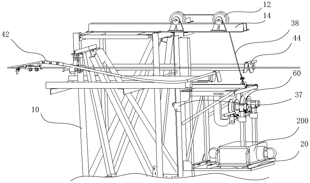 Line inspection robot on-line and off-line device and line inspection robot on-line and off-line system provided with same