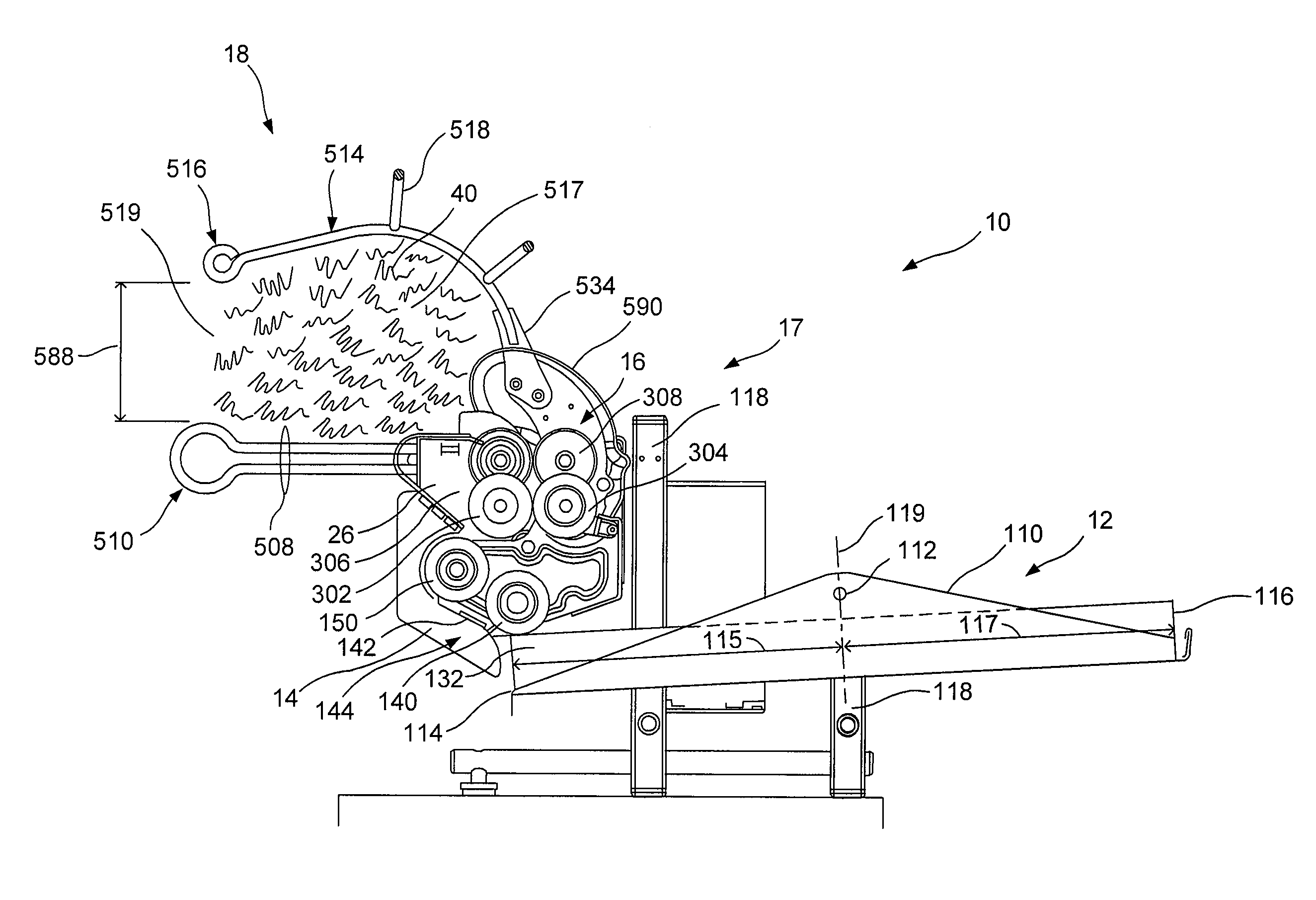 Crumpling mechanism for creating dunnage