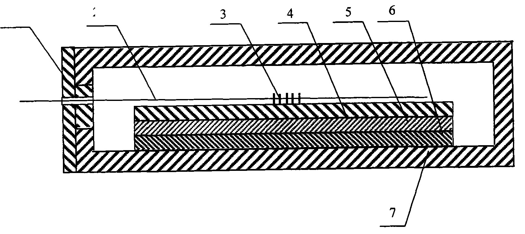 Multi-substrate high-sensitivity optical fibre grating temperature sensor