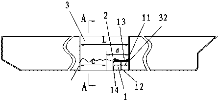 Adjustable device for slowing liquid sloshing in moon pool