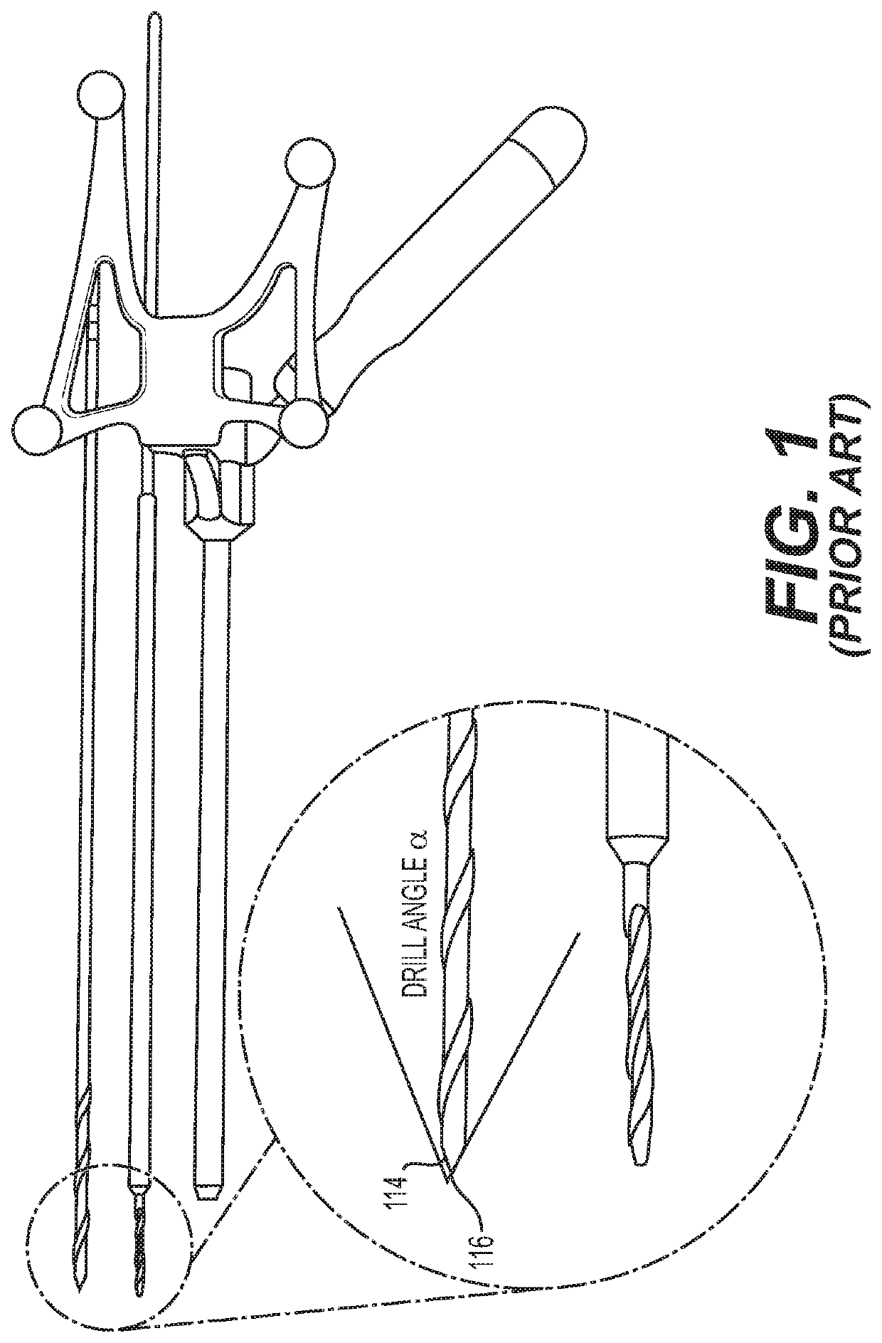 Anti-skid surgical instrument for use in preparing holes in bone tissue