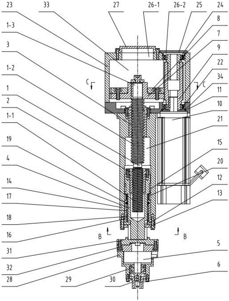 Differential screw hardness measuring device