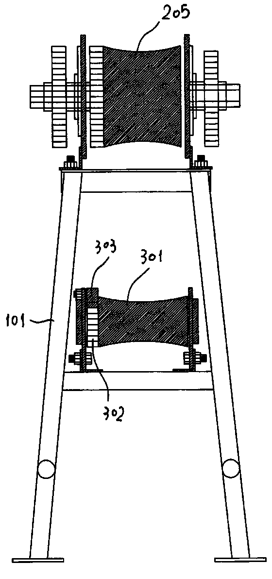 Hand winch with buffer braking function of tail rope for construction of distribution circuit