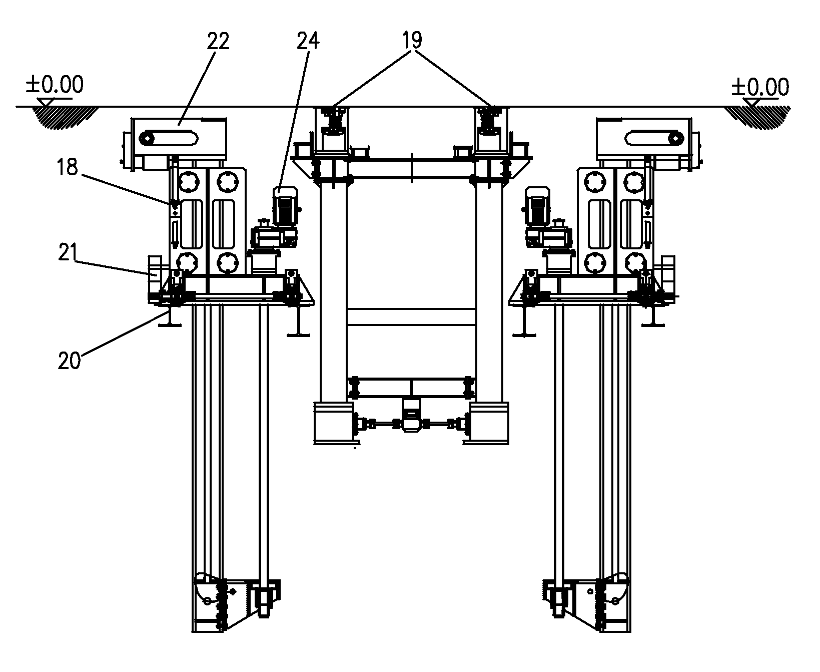 Under-floor lifting jack for high-speed electric multiple unit trainset