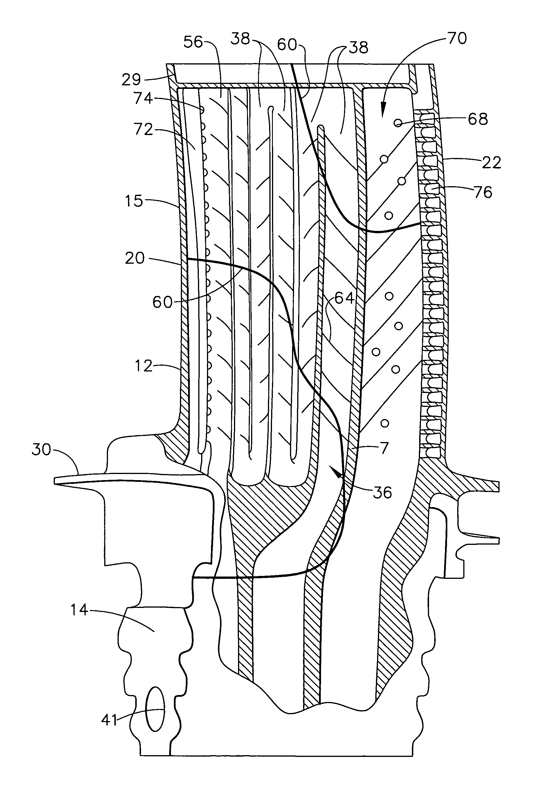 Turbine blade frequency tuned pin bank