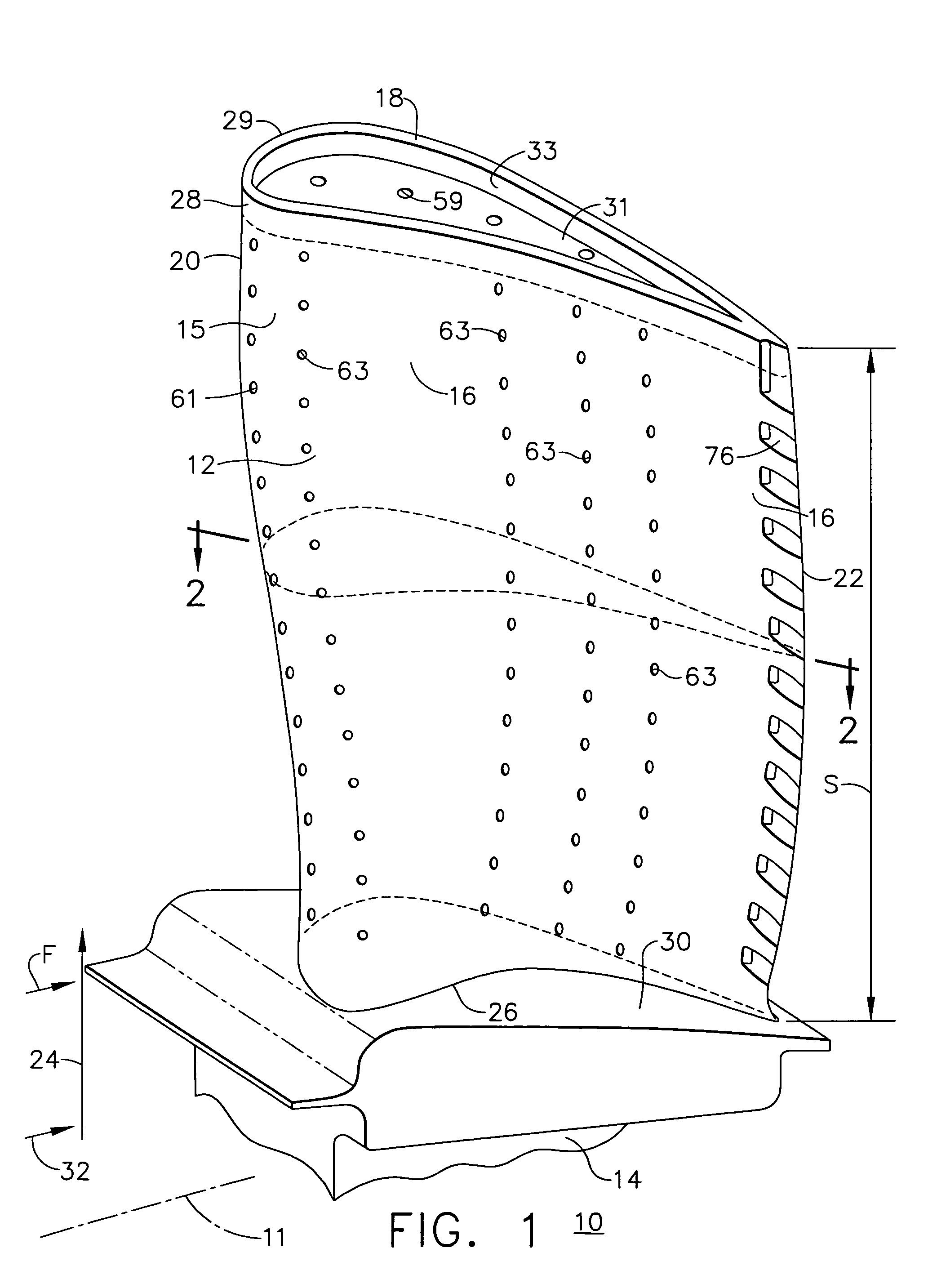 Turbine blade frequency tuned pin bank