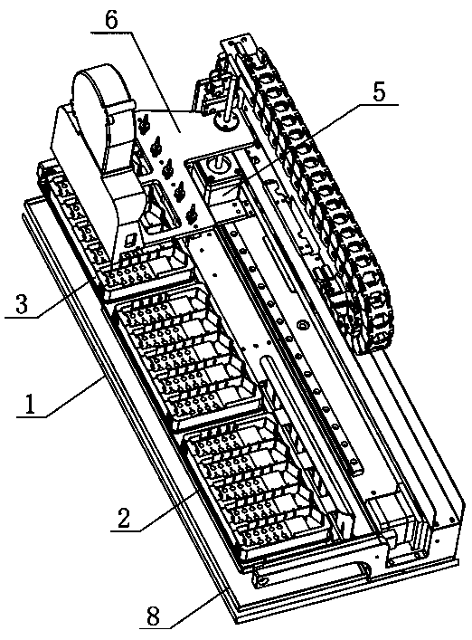 Full-automatic tray type slide vibration cleaning mechanism