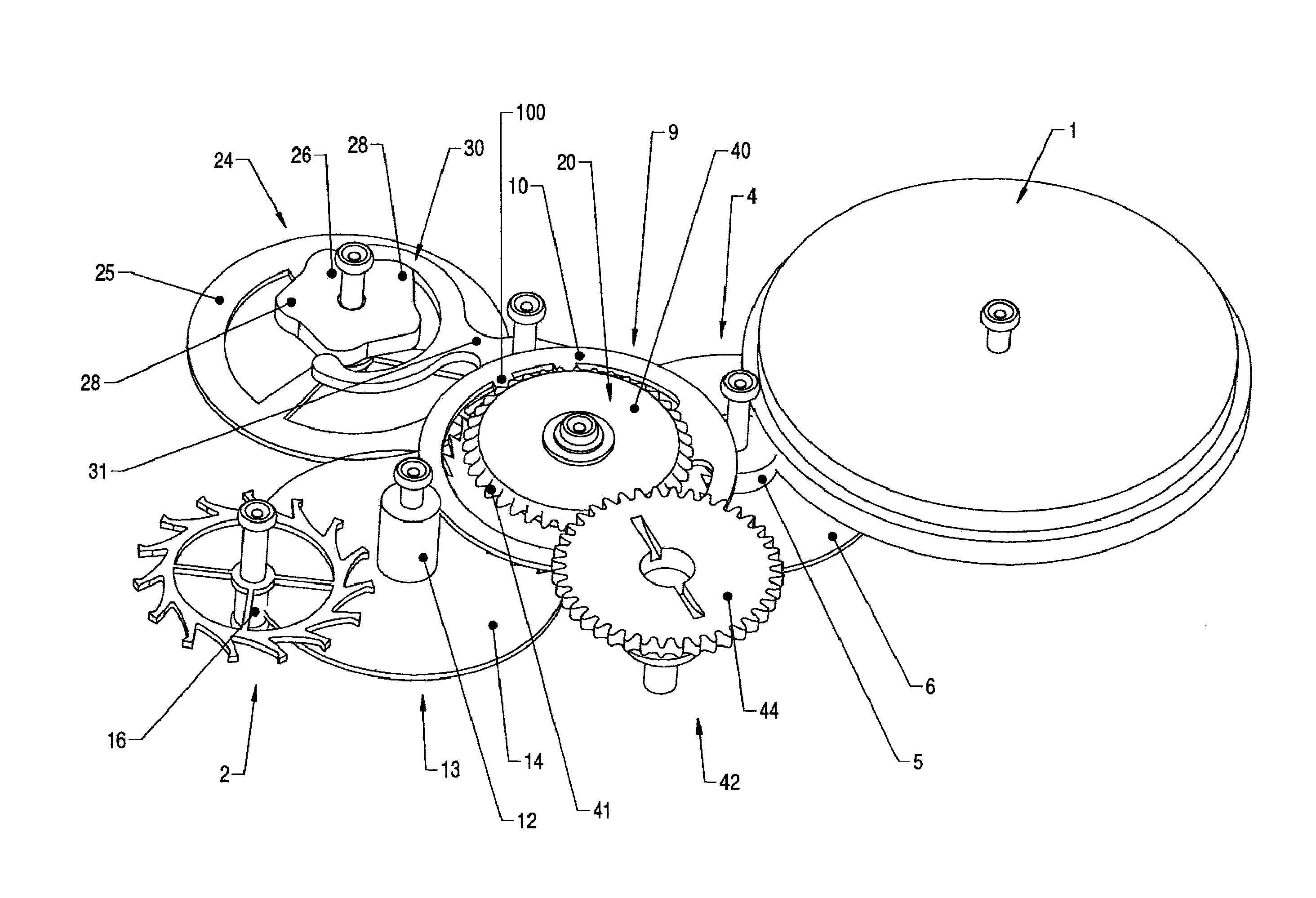 Clock movement containing a constant force device