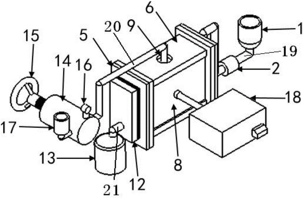 Visual crack type rock plate acid liquor etching experimental device and method