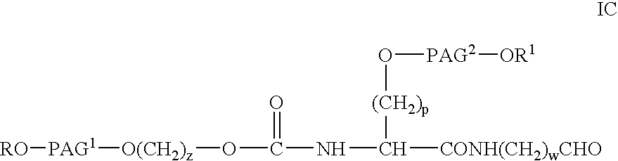 Novel monofunctional polyethylene glycol aldehydes