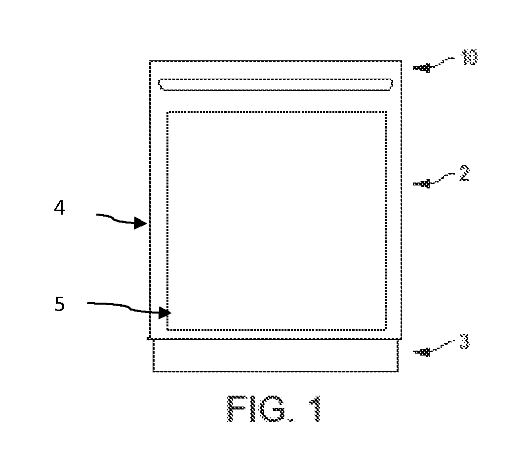 Household appliance including a fascia panel having a metallic film