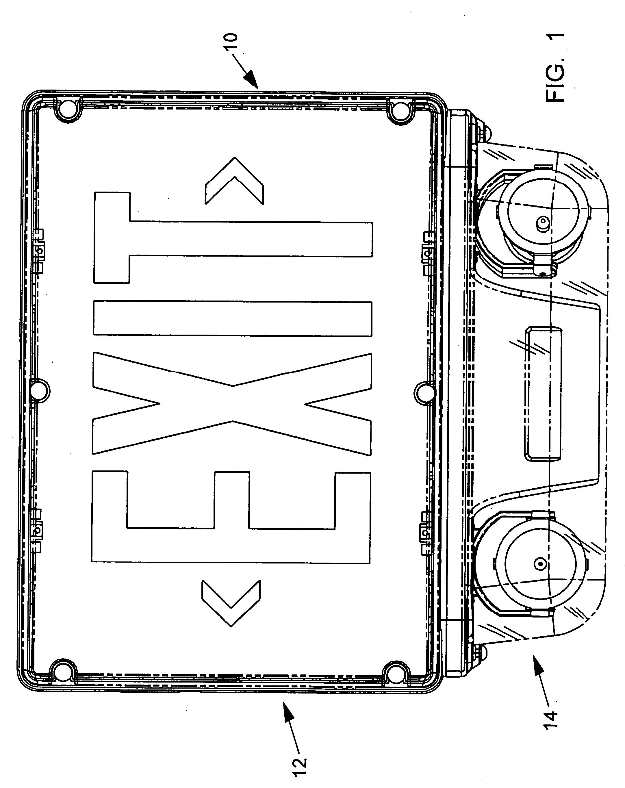 Combination exit sign and emergency lighting fixture assembly