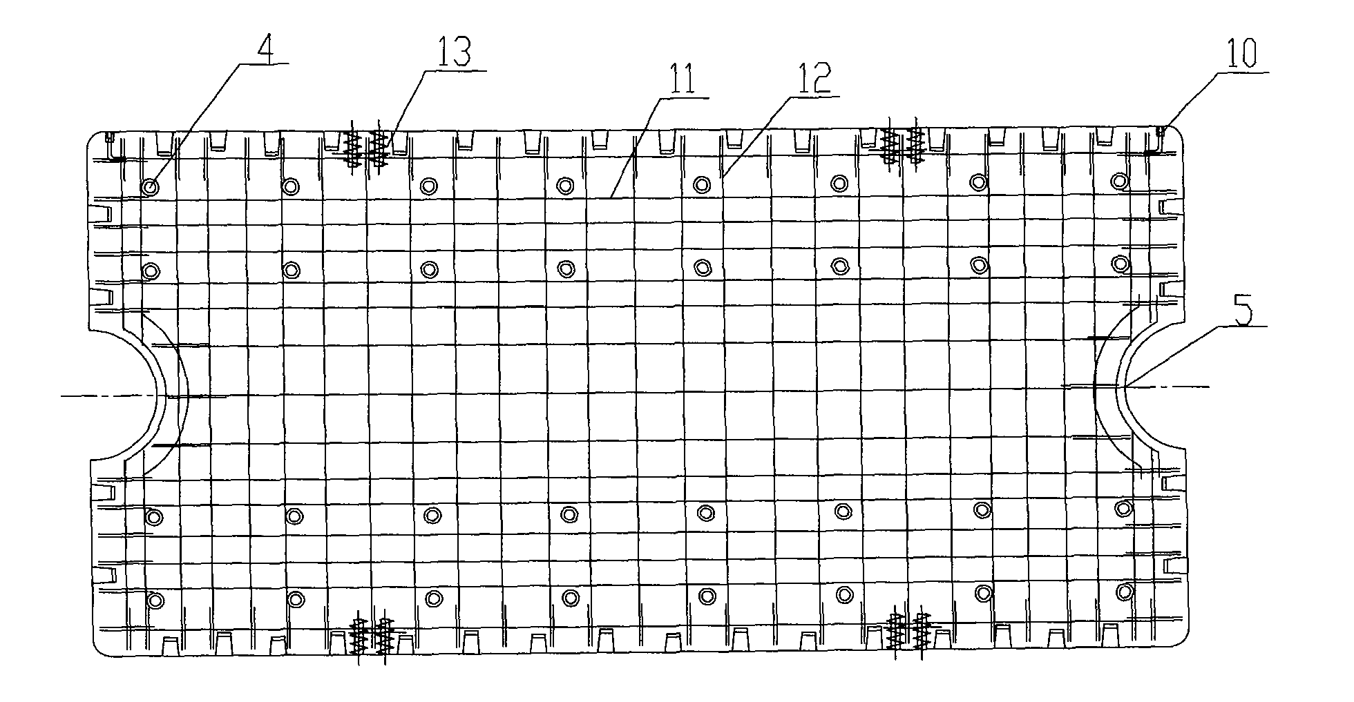 Pre-stressed concrete track slab of slab-type ballast-less track