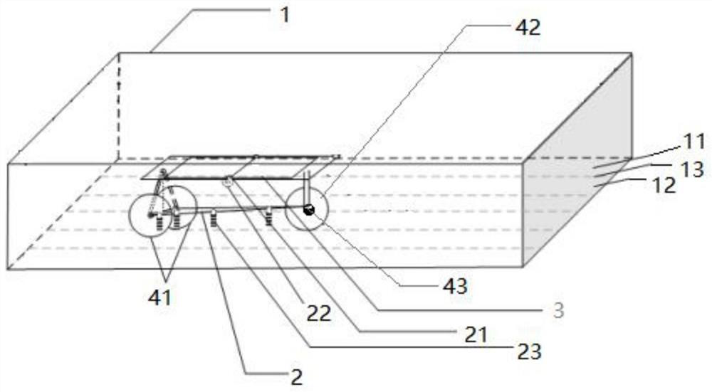 A shock-absorbing and anti-jamming device, a buoy with the device and a shock-absorbing method