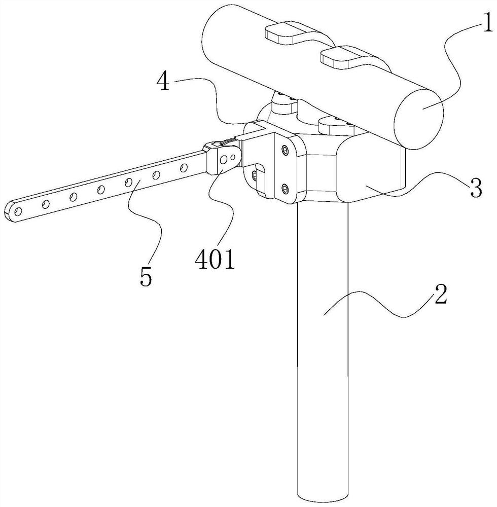 Auxiliary airing support for cylindrical guardrail