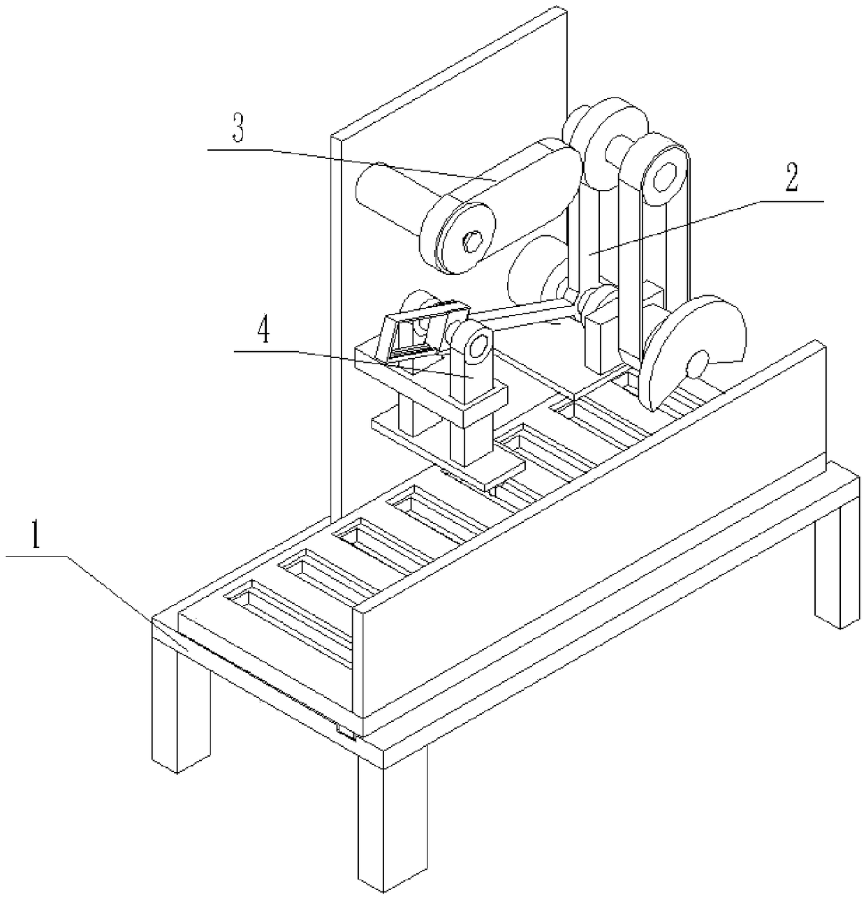 Device for punching according to appointed depth on rubber product production line