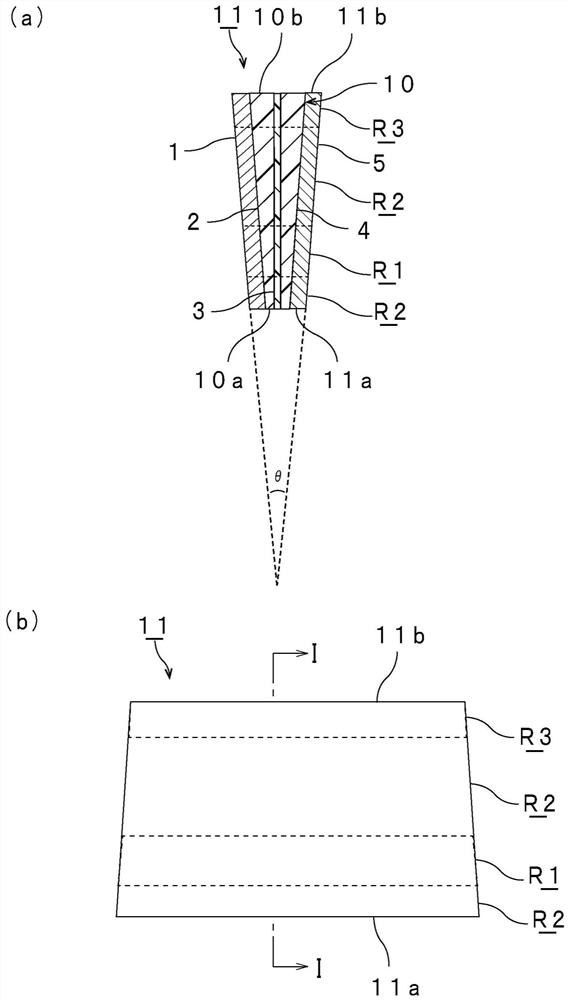 Laminated glass, head up display system, and method for manufacturing head up display system