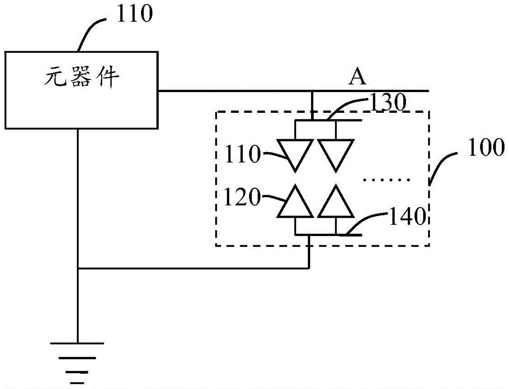 Component based electrostatic protection structure and component packaging structure